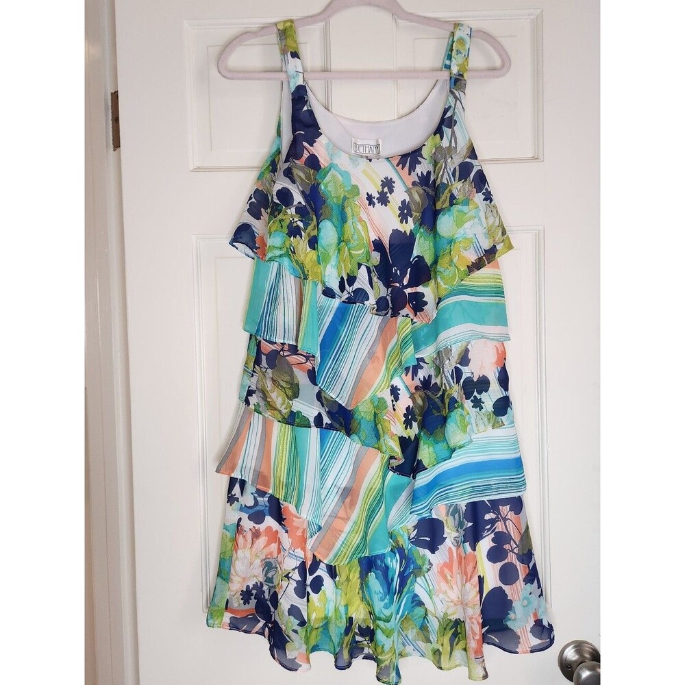 Wedding Guest Tropical Resortwear Vacation VTG Bethany Ruffle Mini Dress 12